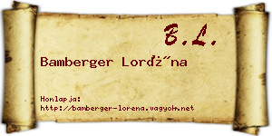 Bamberger Loréna névjegykártya